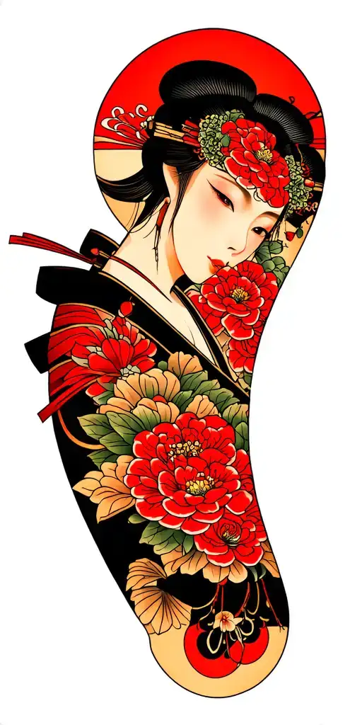 Japanes Split In Half Sleeve