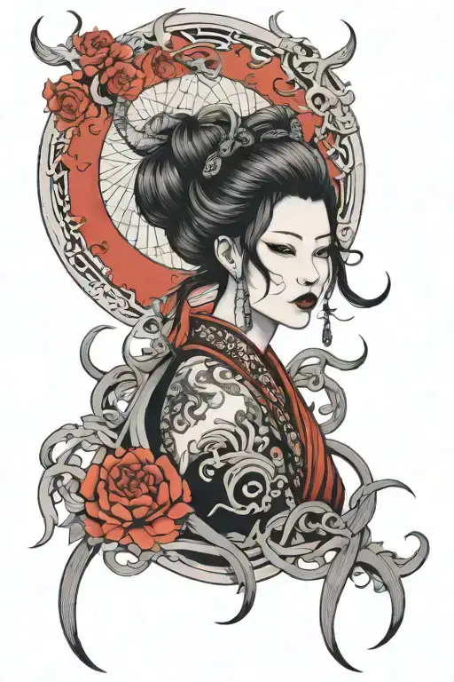 Satanic Woman Black And Grey