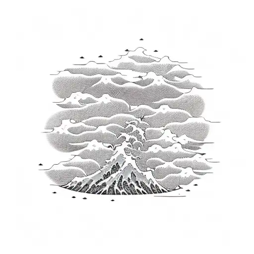 Family Tree And Surf Wave