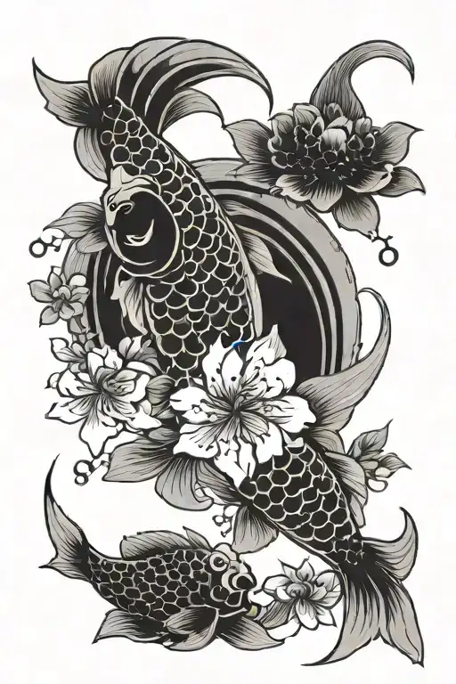 Cherry Blossom And Koi Fish Transforming