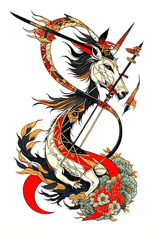 Sagittarius Geometric Design Incorporating