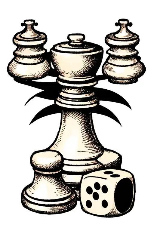 Chess Piece And Dice