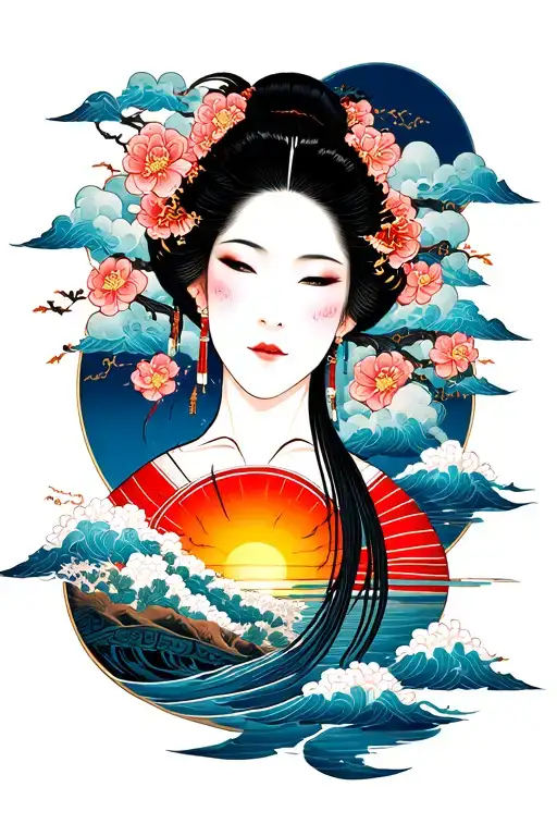 Japanese Sunrise Background