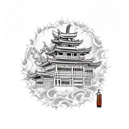 Pumpkin With Haunted House