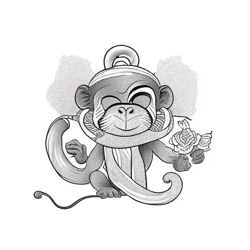 Monkey With Scarf And Bangs