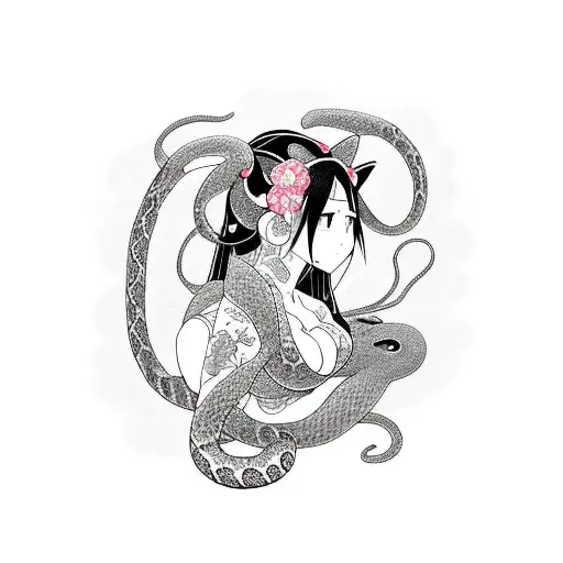 Big Titty Anime Gf With Cat Ears And Snake Body