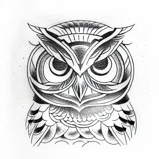 Owl With The Emblem Of Sceptre In The Eye