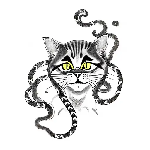Cat With Medusa's Snake