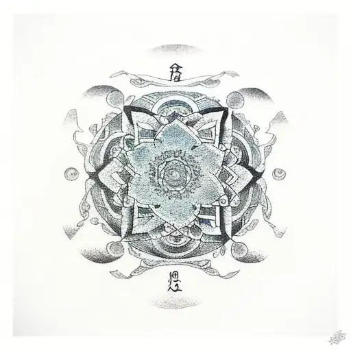 Zen Circle Black Grey Green Blue