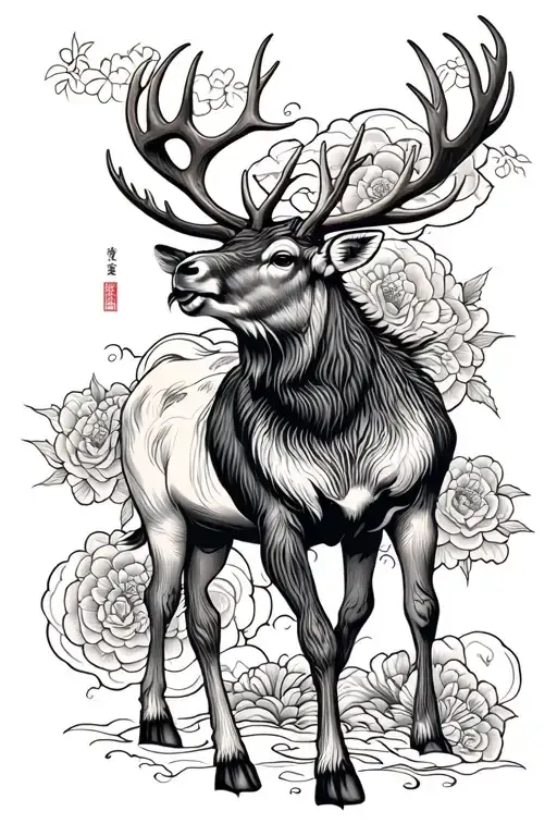Chinese Zodiac Elk With Antlers