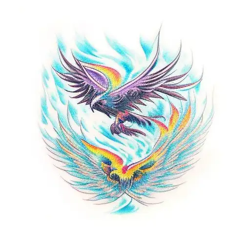Phoenix Rebirth In Sky