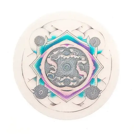 Enso Circle Black Grey Green Blue