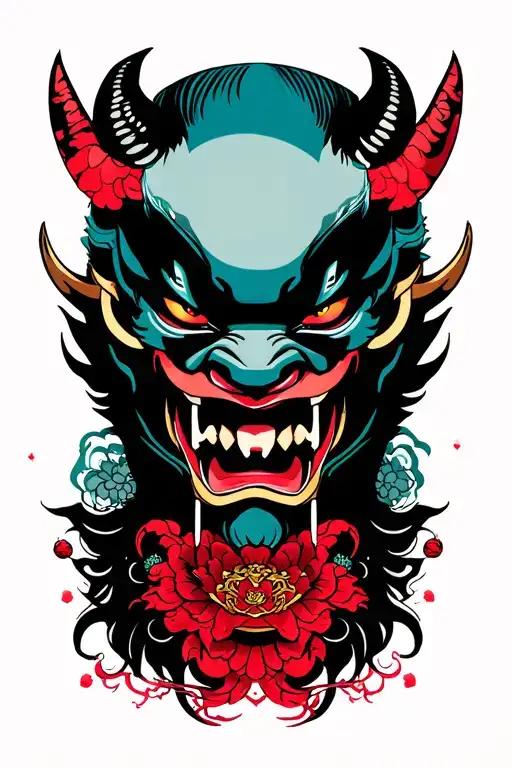 Japanese Demon In A Mask