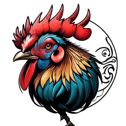 Tamaraw And Rooster Head