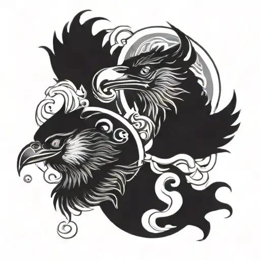 Crow And Wolf Ying Yang