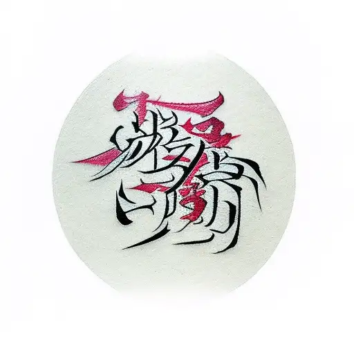 Kanji Letters Tattoo With Background