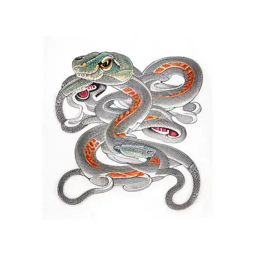 Street That Merges In A Snake Around A Womans Face With 3 Eyes