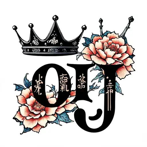 Oj Initial With Crown