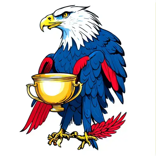 Eagle Red And Blue Fa Cup Trophy