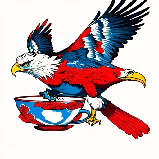 Eagle Red And Blue Fa Cup Surrounded