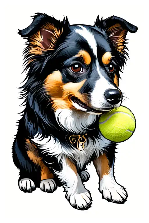 Tennis Ball With A Dog Print