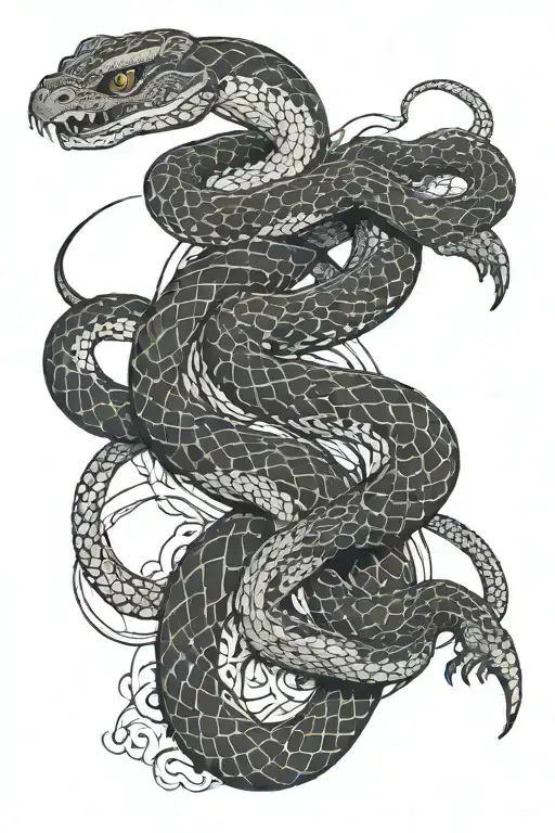 Over Shoulder Snake Slithering Around Gun