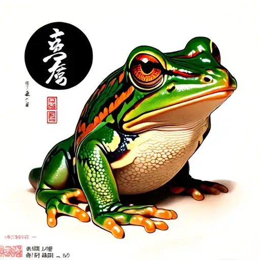 Frog Old Samourai Cover With Japanese