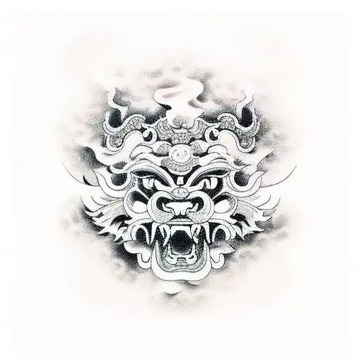 Foo Dog With Black Background