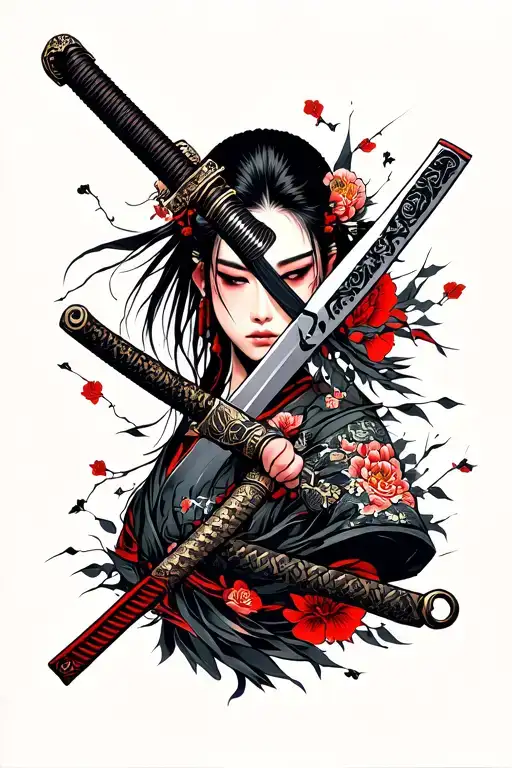 Katana Broken Into Pieces Forming