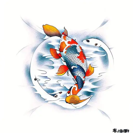 Koi Fish With Moon