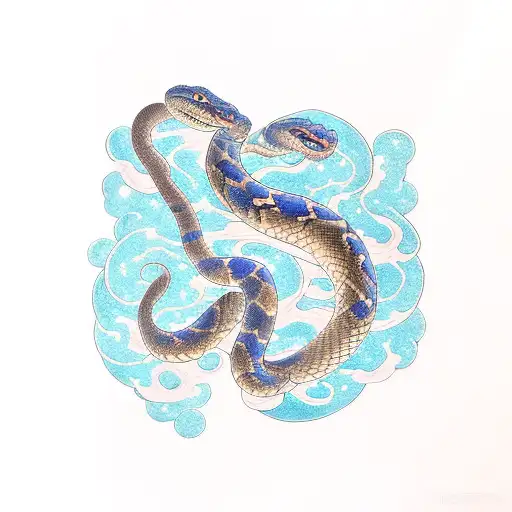 A Snake Slithering Through A Nebula