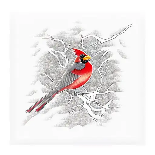 Virginia State Frame With Red North Cardinal