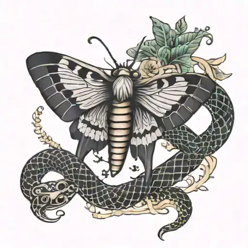 Moth And Snake Intertwined