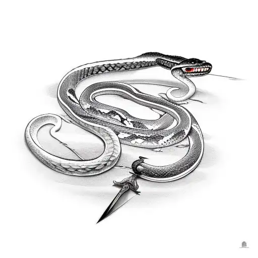 Roman Dagger With Snake Wrapping Around It