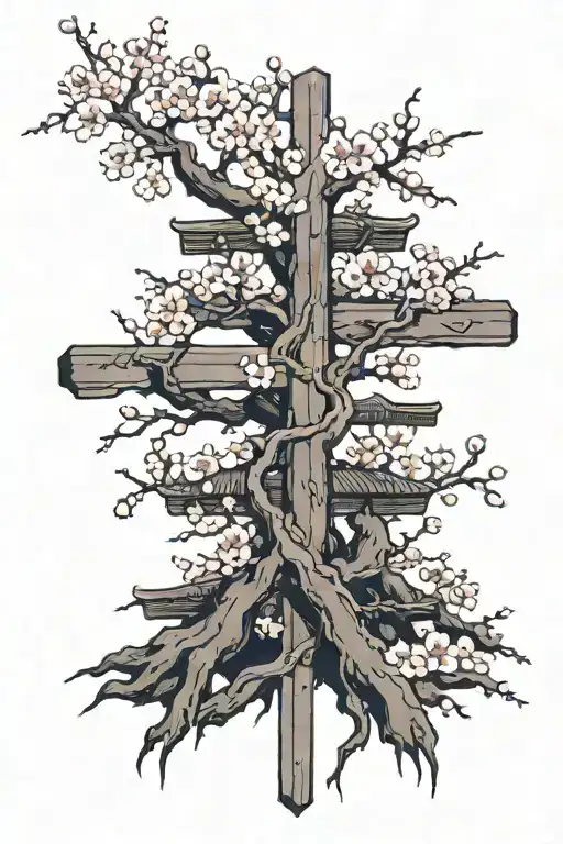 Cross That Turns Into Cherry Blossom Tree