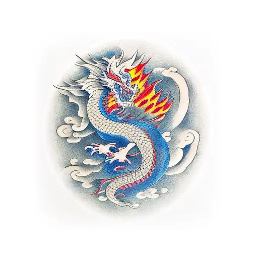 Phoenix And Dragon Rising From Atlas