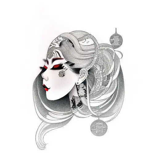 Sad Woman With Long Black Hair In White Dress