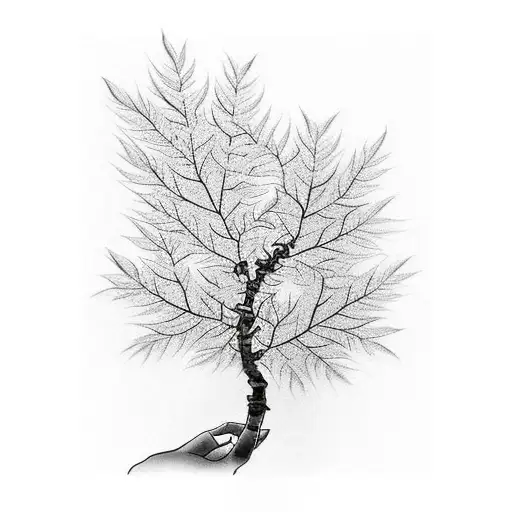 Japanese Maple Tree Branches Curling Around Arm