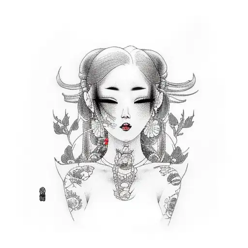 Sad Woman Sitting On A Rock With Long Black Hair In White Dress