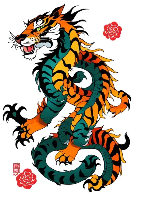 Dragonand Tiger Emerging Representing Imagination