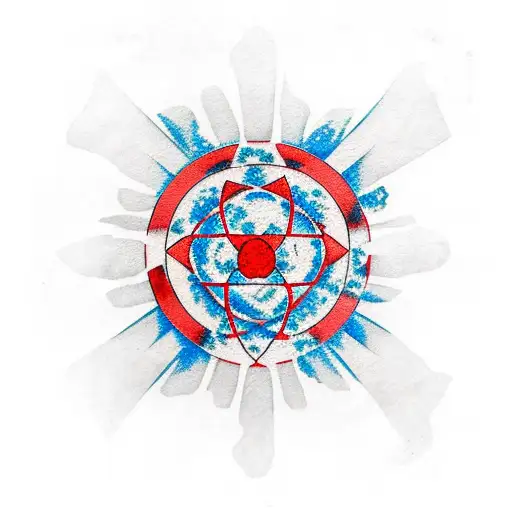 Radiation Sign With American Flag Symbol