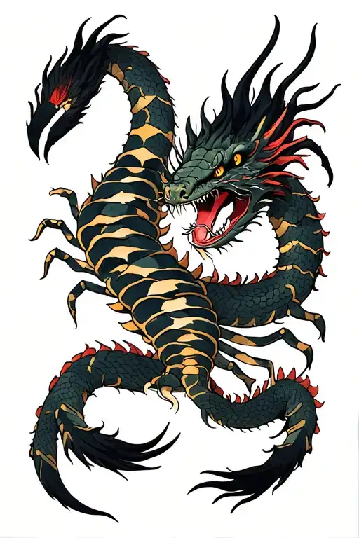 Scorpion Fighting Dragon