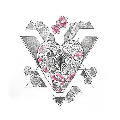 A Heart With Flowers Into A Triangle Shape And The Word Empathy Written