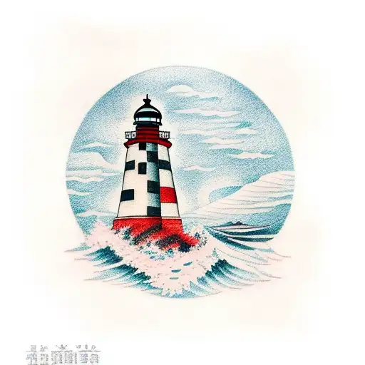 Lighthouse With Brittany Flag