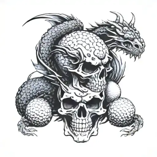 Skulls Golf Ball Dragon
