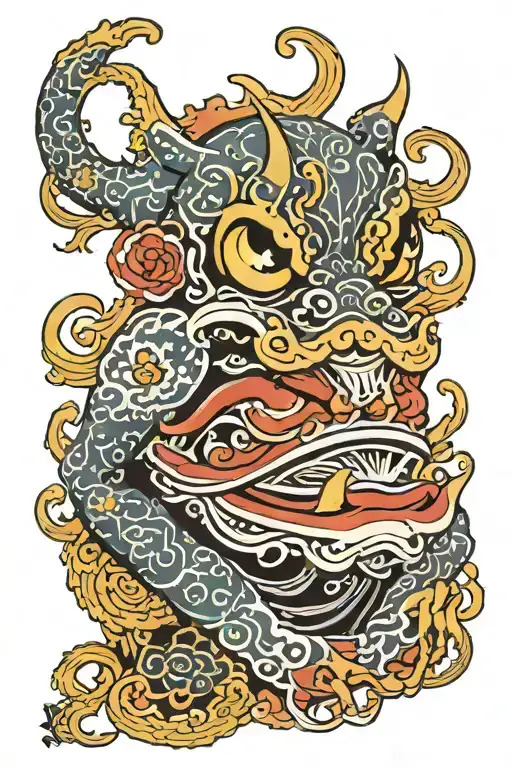 Oni Mask Frog Smoking