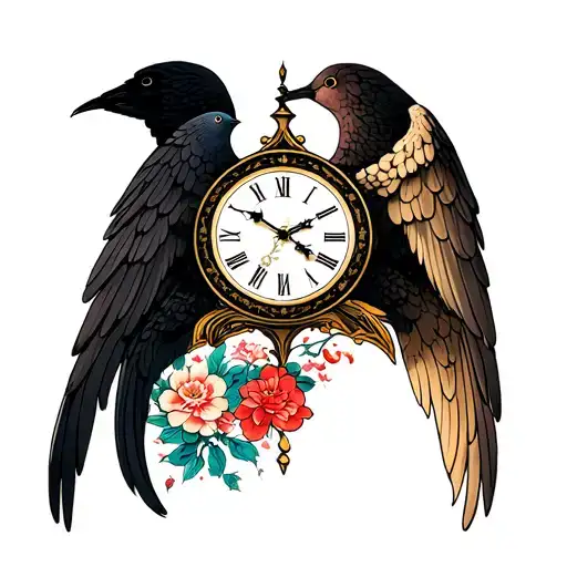 Dove And Angel Clock