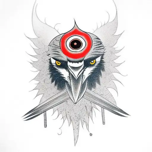 Murder Of Crow With A Mangekyou Sharingan From Naruto In One Of Their Eyes