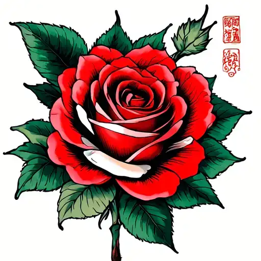 Red Rose Wrapped Loosely