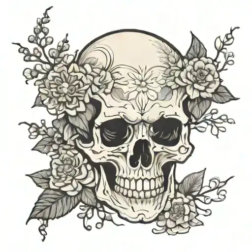 Skull Death Child Space Flowers Emotions